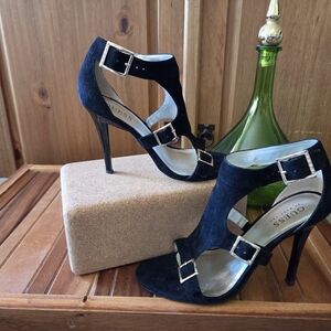 Guess by Marciano Black Suede Heeled Sandals